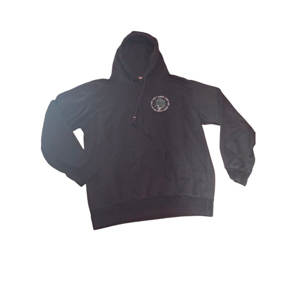 Black Weed Hoodie Dont Worry Dont Cry Get High Size M Graphic Bud - Picture 3 of 6